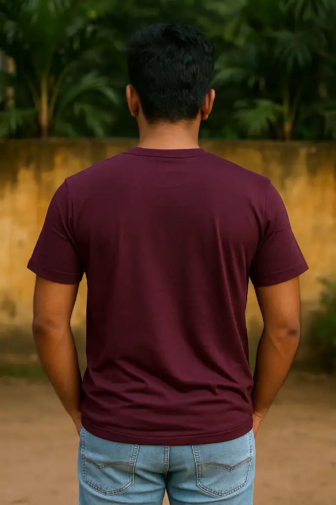 PLAIN MAROON REGULAR COTTON 40 SIZE BACK.webp