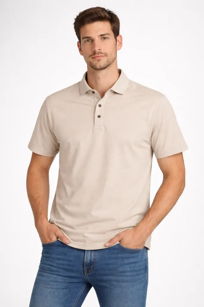 Men’s Premium Beige Polo T-Shirt