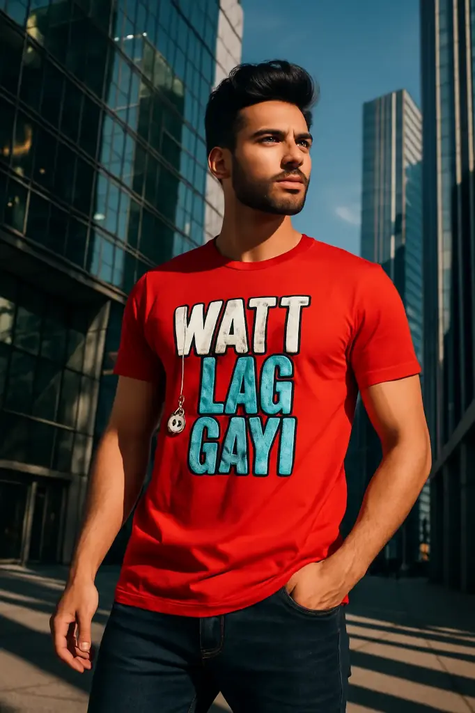 Regular Round Neck Red T-Shirt (M)