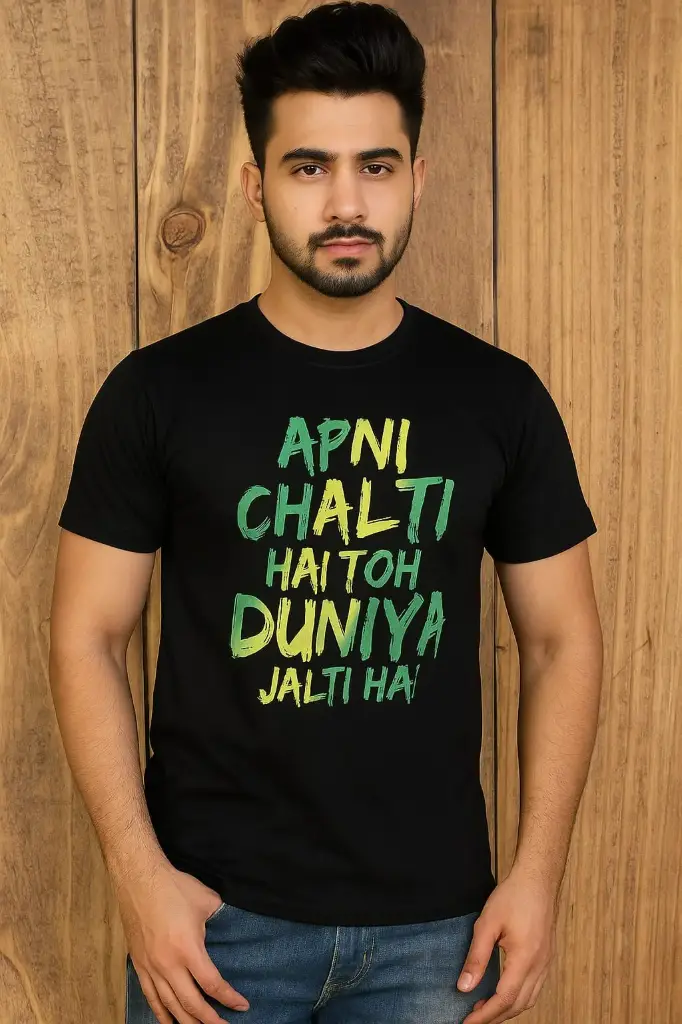 Round Neck Black T-Shirt (M)